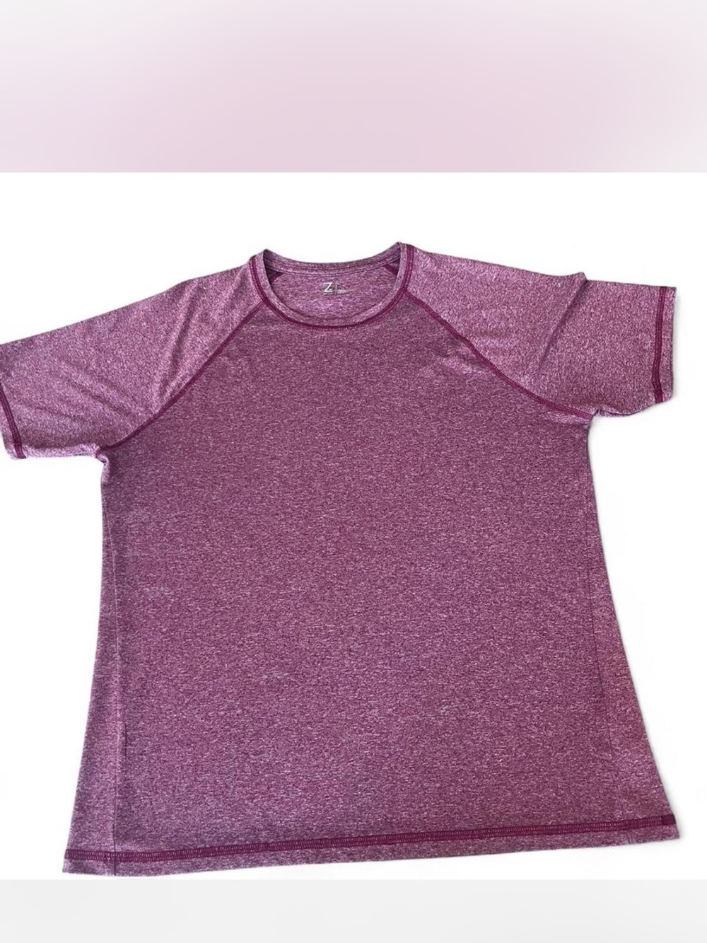 Zella mens Short Sleeve Tee - Heathered Purplish/maroonish